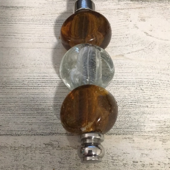 Silver tone with clear & brown glass beaded pies server set knife and server - Picture 6 of 6